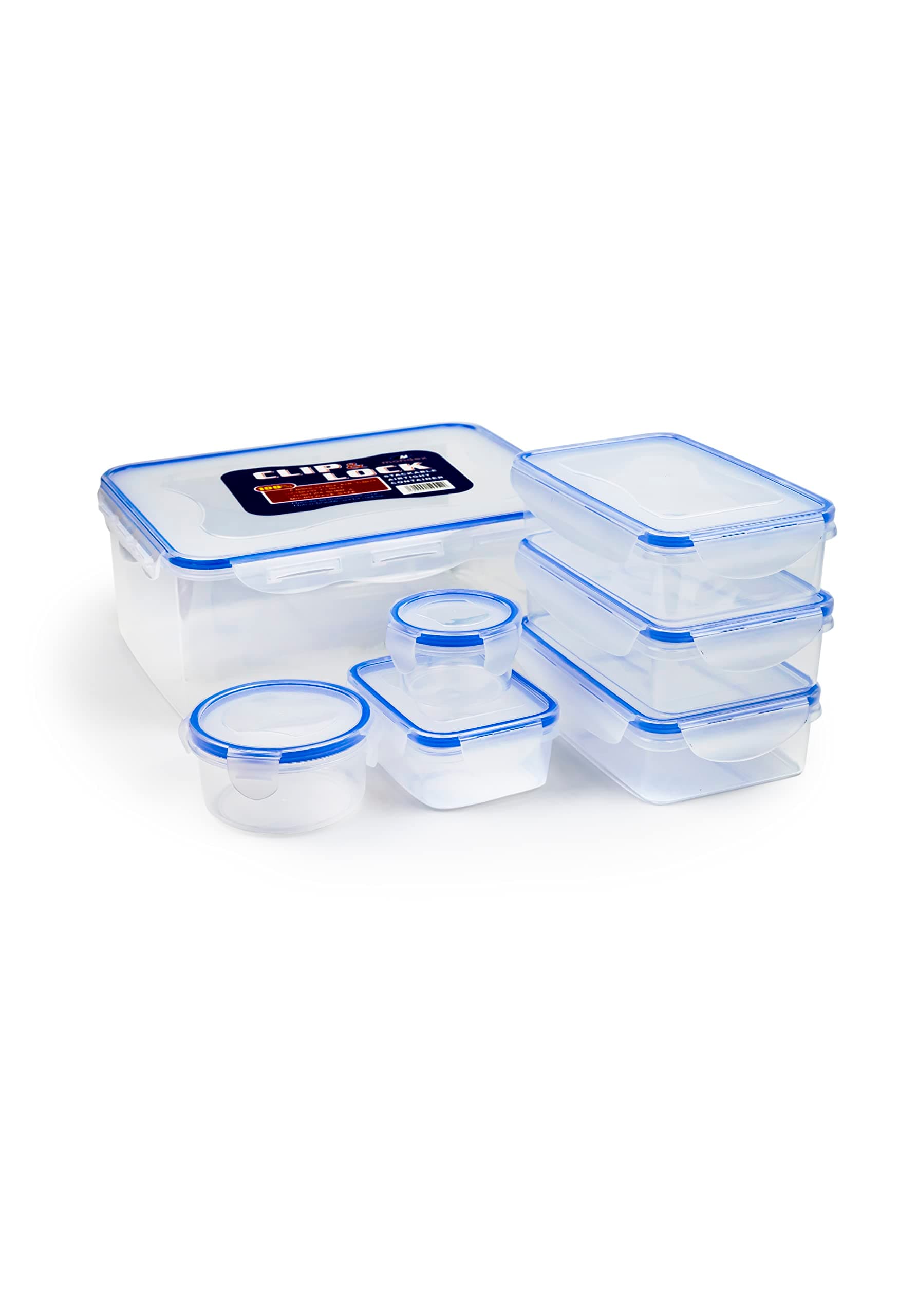 Mondex - Set of 7 Rectangular Hermetic Food Storage Boxes (8.02 L)