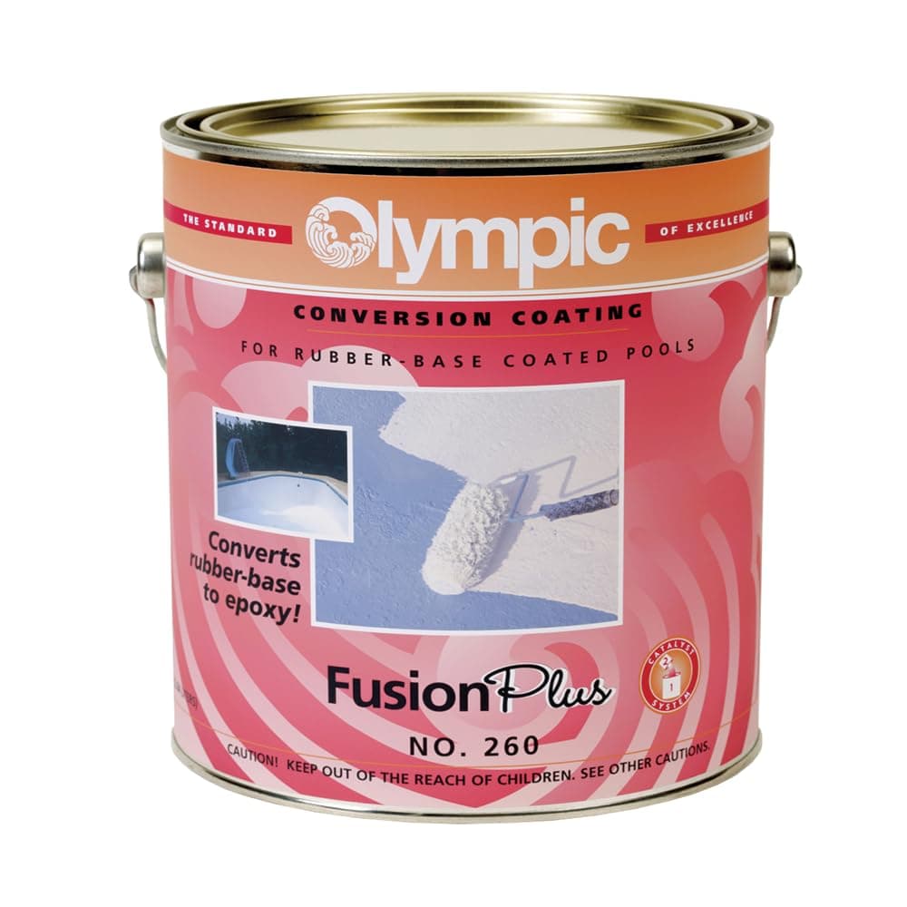 Olympic Pool Paint - Fusion Plus - 1 Gallon - water-based epoxy transition coat for converting rubber to epoxy finish.