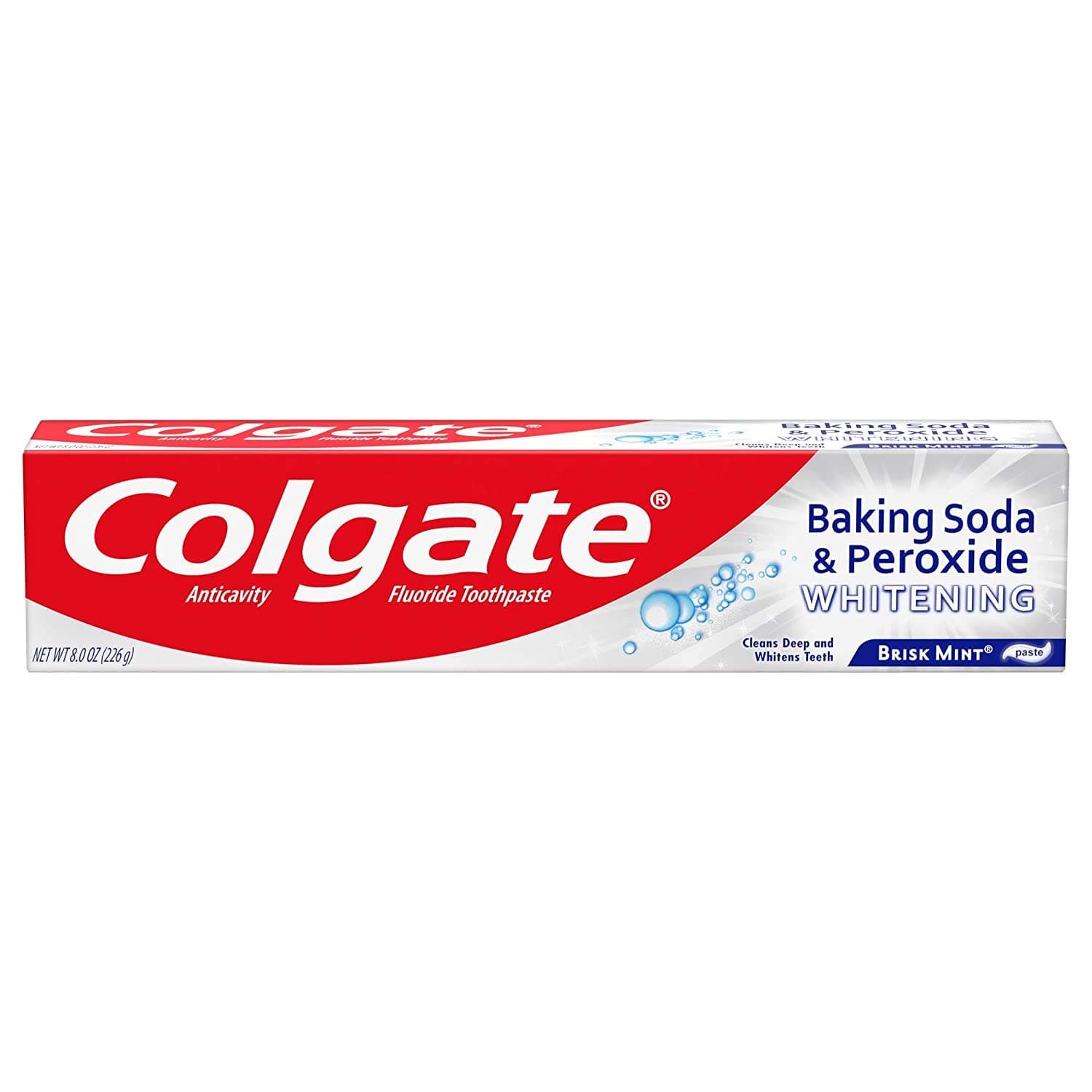 Colgate Baking Soda and Peroxide Whitening Bubbles Toothpaste, Brisk Mint, 8 Ounce