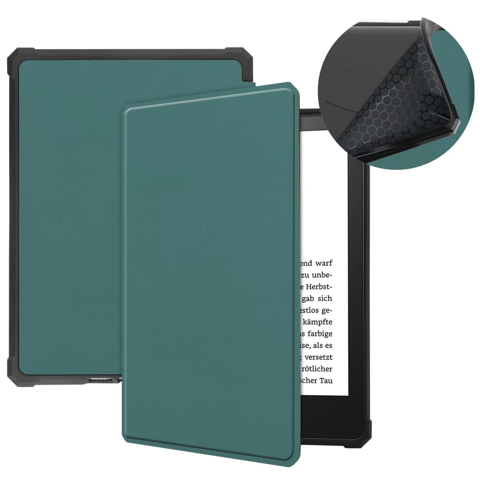 for Amazon Kindle Paperwhite 11th Generation(2021 Release) Smart Cover,Ultra Slim Folio Lightweight with Auto Sleep/Wake Up Leather Case for New Paperwhite 11th Gen 6.8" inch (TPU-Dark Green)