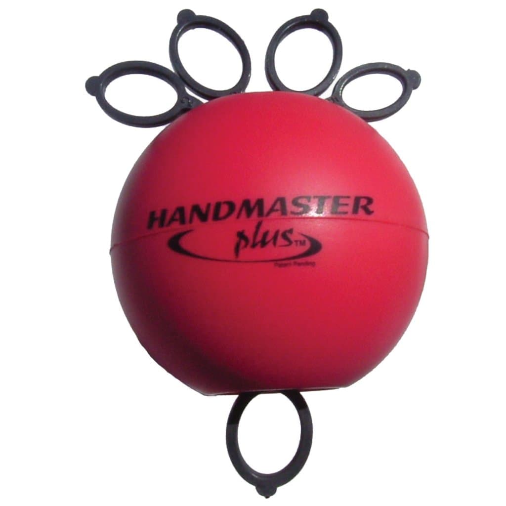 Physical Therapy Hand Exerciser - Forearm Exerciser with Stress Relief Ball - Hand Therapy Balls for Exercise, Training - Finger Exerciser & Strengthener - Medium Tension, Red