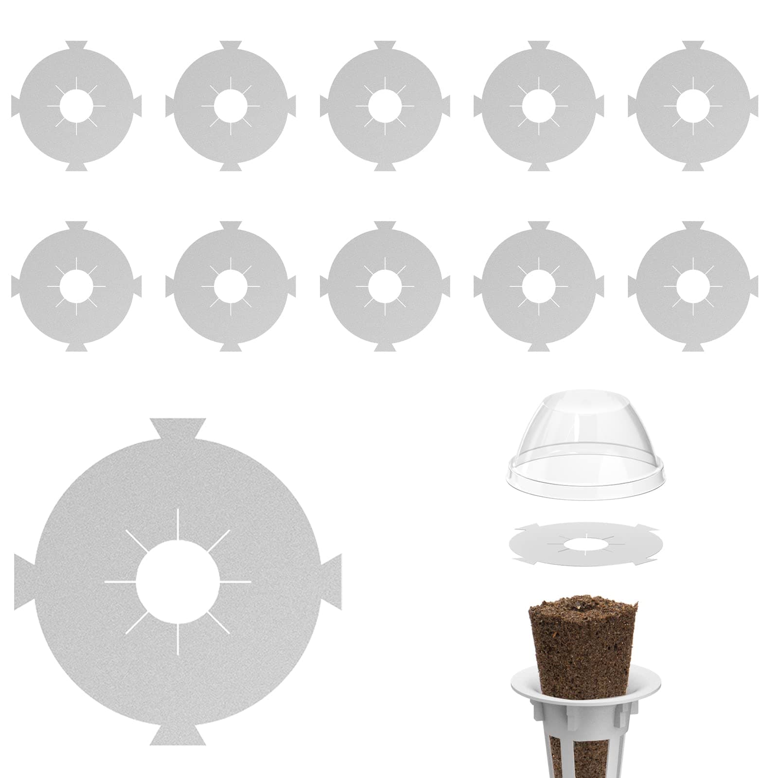 Hydroponic Seed Pod Labels,Replacement PVC Seed Pod Stickers 100pcs, Round Peel and Stick Hydroponic Garden Basket Label for Mark Plants & Understand Plant Growth