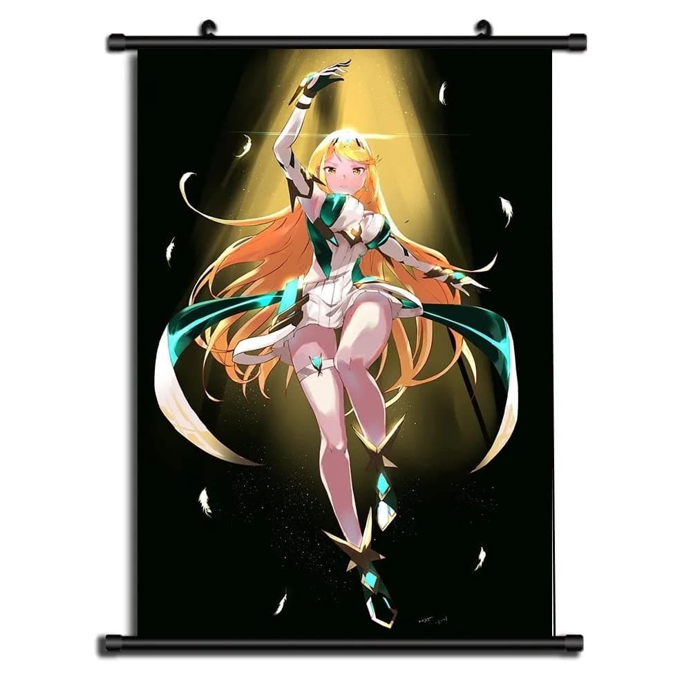 Wall Scrolls Hikari Mythra HD Print Banner Wall Poster Scroll Hanging Scroll Painting, Modern Artwork Decor for Home Living Room Bedroom PXJD