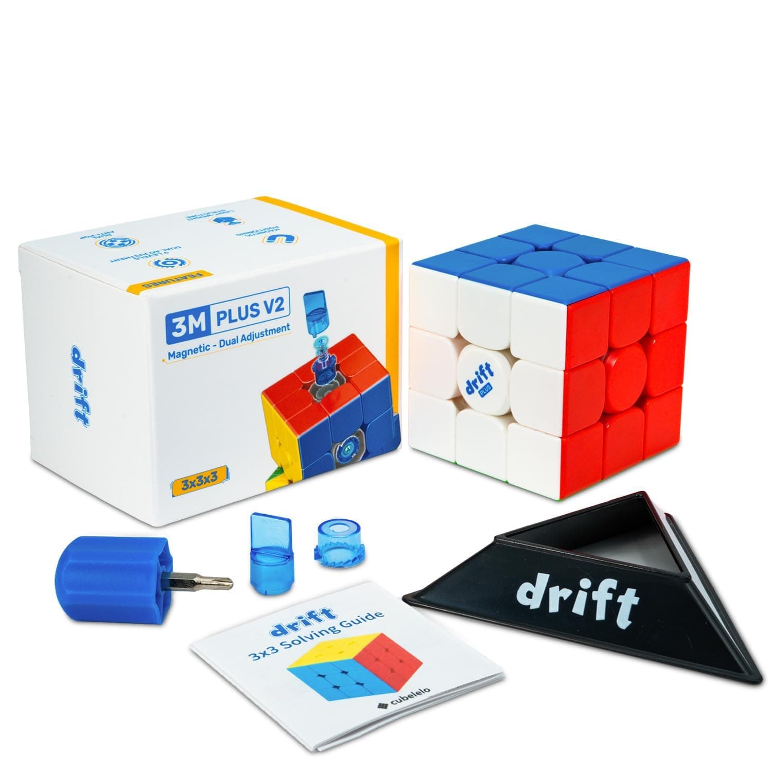 Drift 3M Plus v2 3x3 (Magnetic) (New Upgraded Version) | Based on MoYu RS3M v5 | Dual-Adjustment System | Speedcube for Kids & Adults | Magic Speedy Stress Buster Brainstorming Puzzle