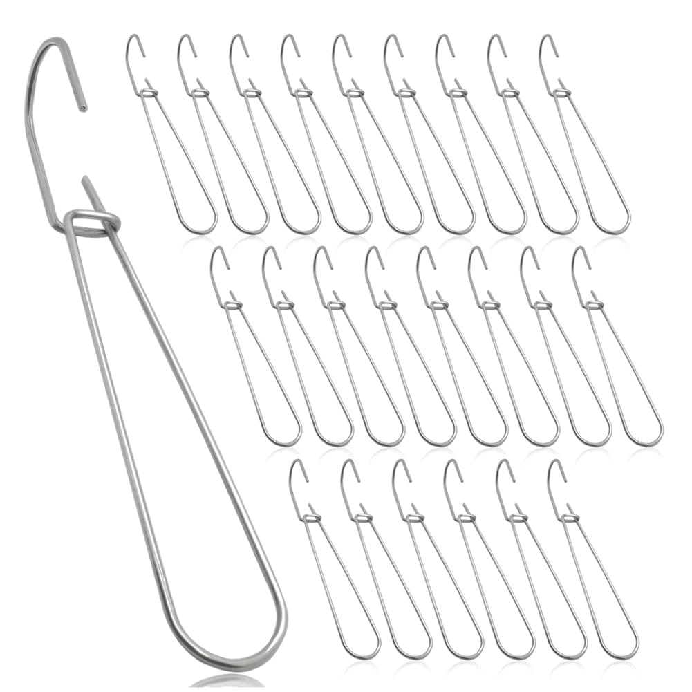 Tsudoku 24 Pcs 7.3 Inch Metal Pattern Hooks Sewing Pattern Making Hanging Hanger Silver