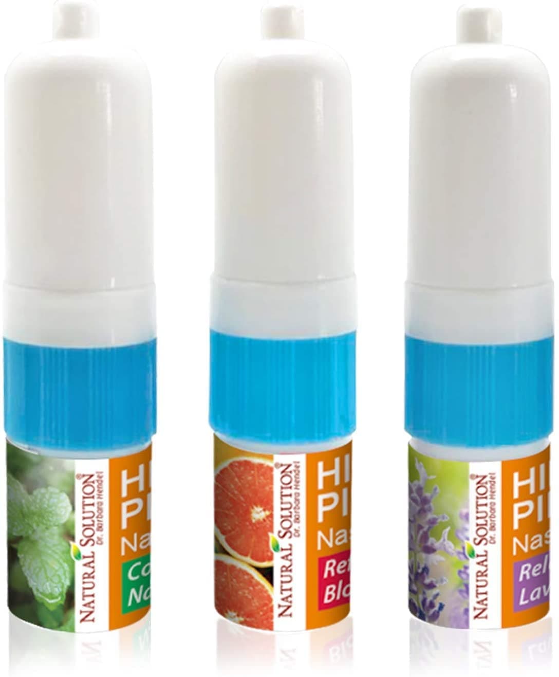 Natural Solution Himalayan Salt Inhaler, Aromatherapy with 3 Different Scents, Stuffy Nose Cleaner, Refreshing and Relaxing Sinus Relief, 0.068oz | Pack of 3