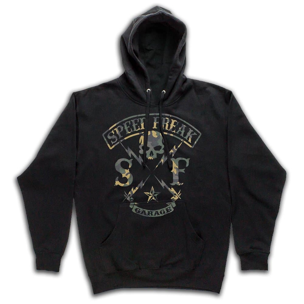SpeedFreak Men's Thunderbolt Pullover Hoodie Black 2XL