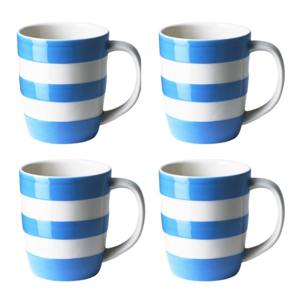 Cornishware Mugs, 12-Ounce, Set of 4