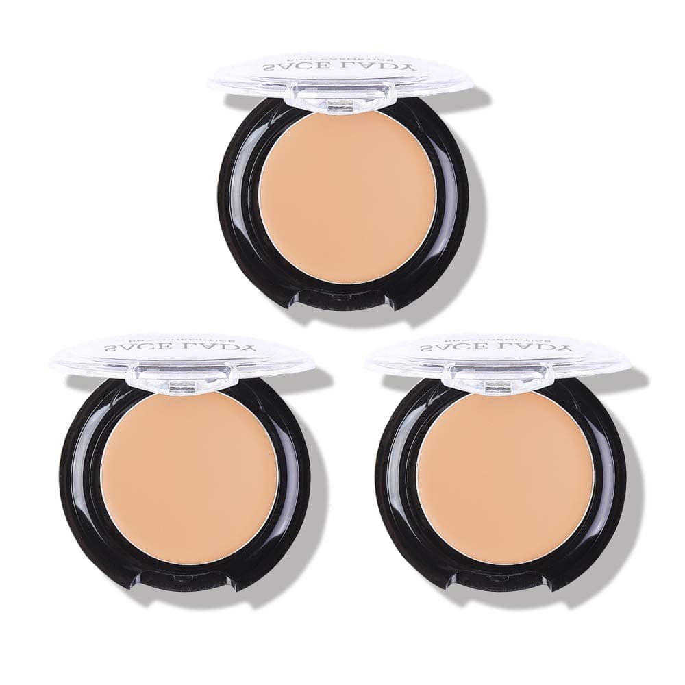 3 Pack Full Coverage Concealer Cream Makeup, Waterproof Matte Smooth Concealer Corrector for Dark Spot Under Eye Circles/Blemishes (3×5g/0.18Oz, #30 Light Natural)