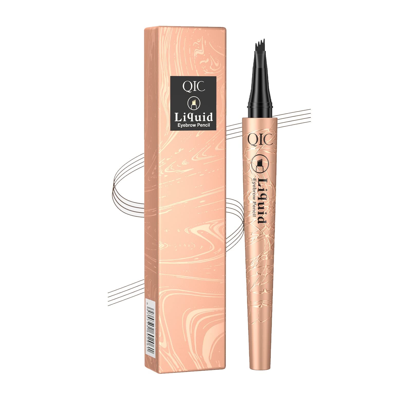 Waterproof Dark Brown Eyebrow Microblading Pen - Four Point Brow Pen for Natural-Looking Eyebrows, Long-Lasting and Smudge-Proof.(Dark Brown/02)