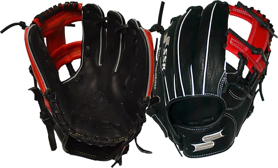 SSK Baseball Edge Pro 11.5 I Web Gloves, Black/Red, 11.5"