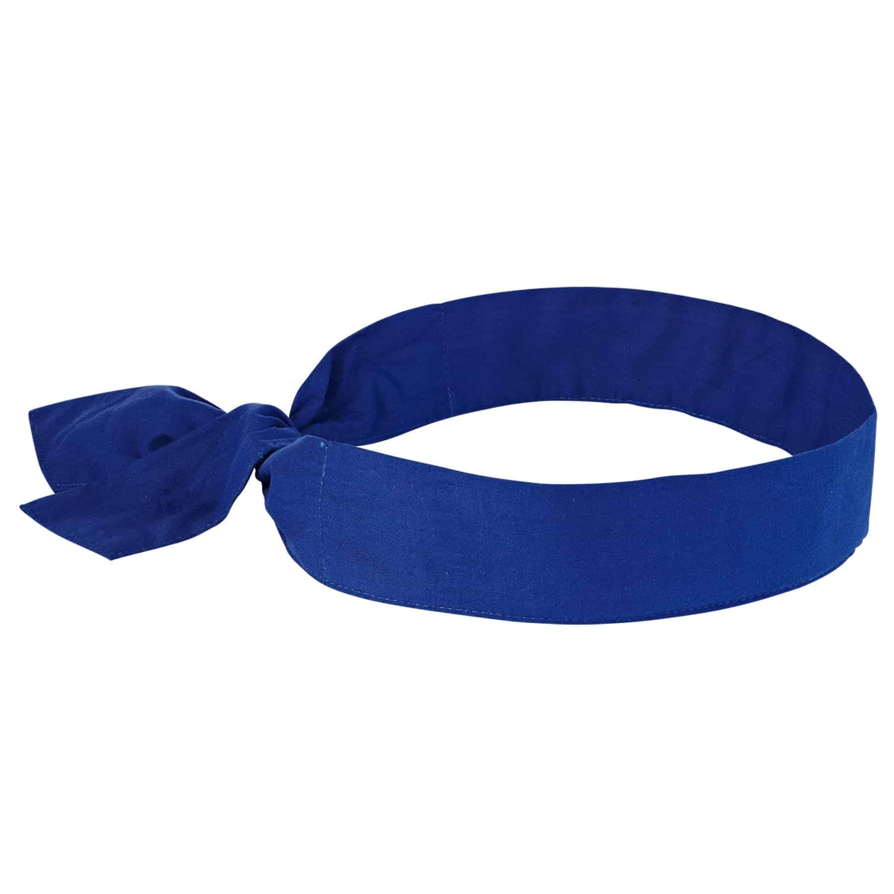 Ergodyne Chill-Its 6700 Evaporative Cooling Bandana, Tie, Solid Blue