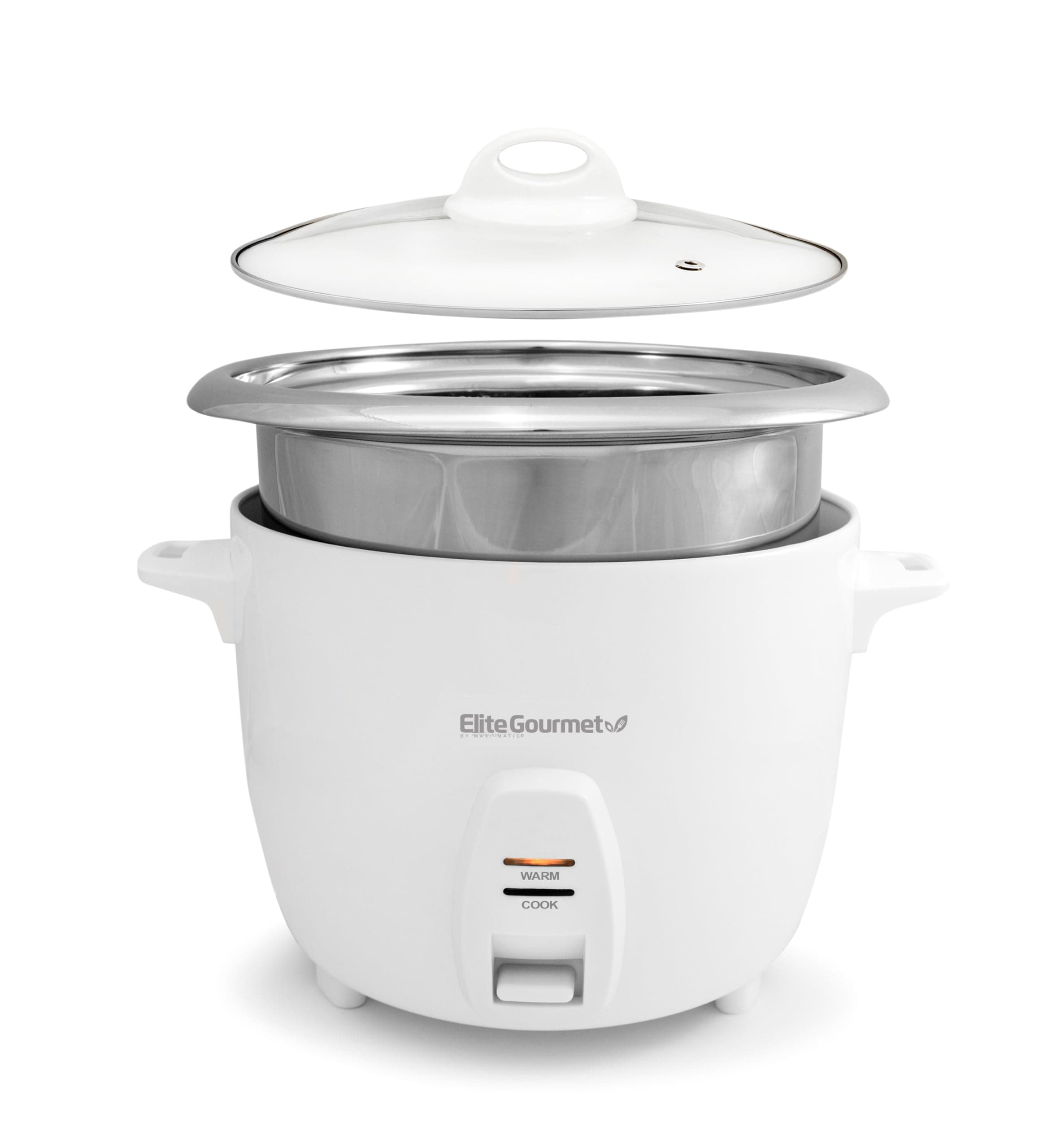 (20 Cup) - Elite Cuisine ERC-2020 Maxi-Matic 20 Cup (Cooked Rice) Rice Cooker (10 cups uncooked rice) with Stainless Steel Pot, White