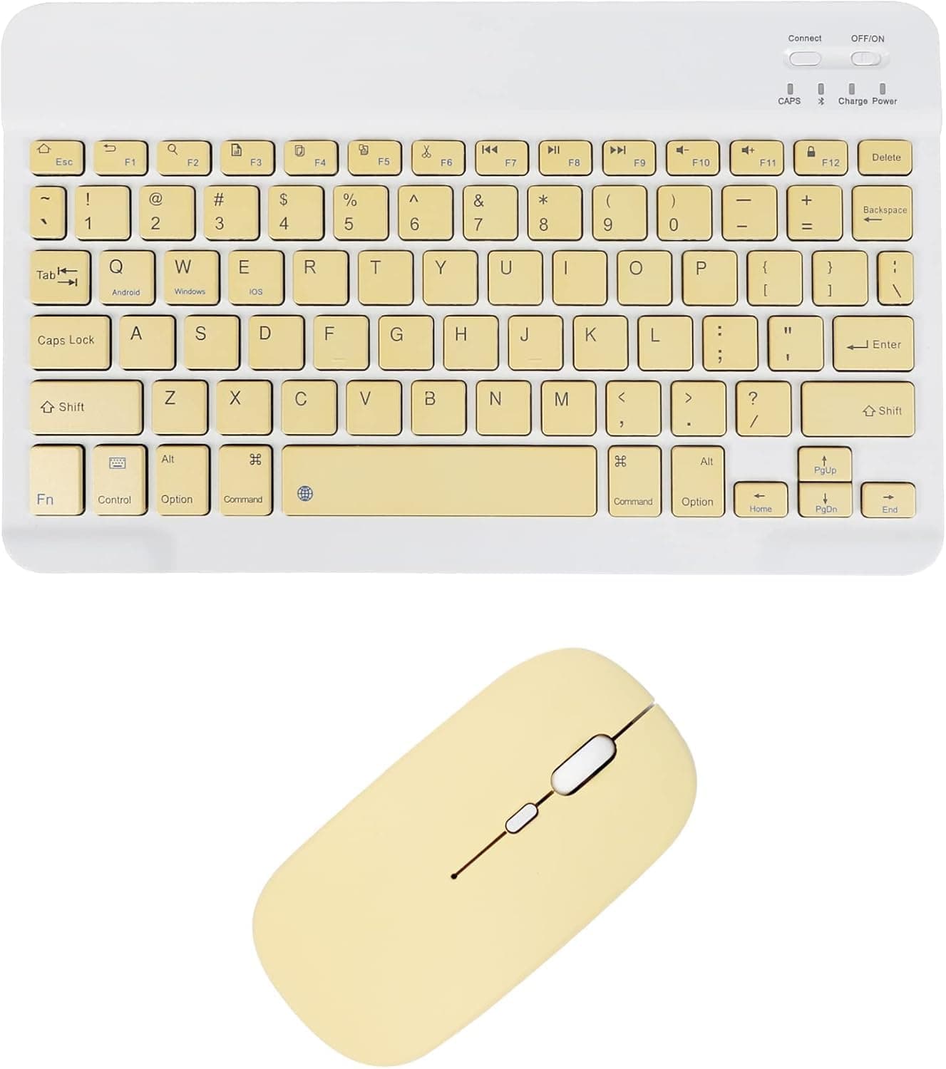 Wireless Bluetooth Keyboard And Mouse Combo, Ultra-Thin 2.4 Ghz For Ipad Pro/Ipad Air/Ipad 9.7 Other Ios Android Windows Devices (Yellow)