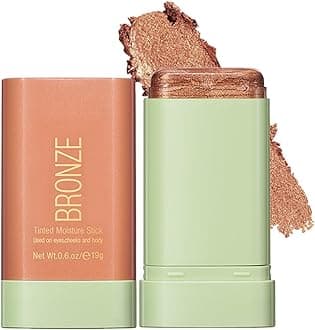 Mysense Cream Bronzer Stick, Shimmer Face Highlighter Stick, Buildable Highlight Contour Stick Makeup, Silky Smooth Formula for A Natural Radiant Look, 03 Rich Glow
