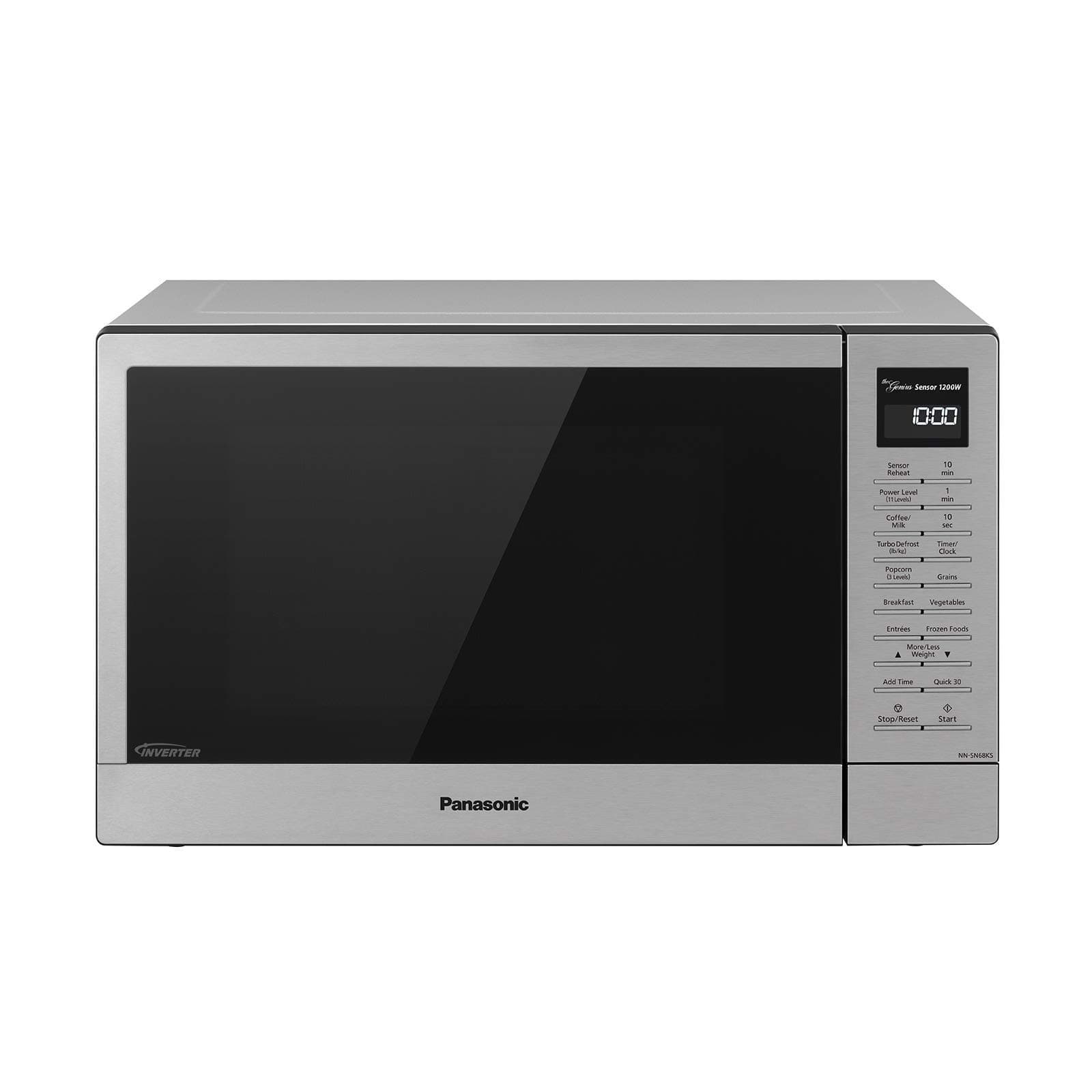 Panasonic NN-SN68KS Compact Microwave Oven with 1200W Power, Sensor Cooking, Popcorn Button, Quick 30Sec & Turbo Defrost, 1.2 Cu.' (Stainless Steel/Silver) (Renewed)