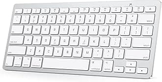 OmotonBluetooth Keyboard Compatible with Mac, Compact Wireless Keyboard Compatible with MacBook Pro/Air, iMac, Mac mini/Pro Laptop and PC (Silver)