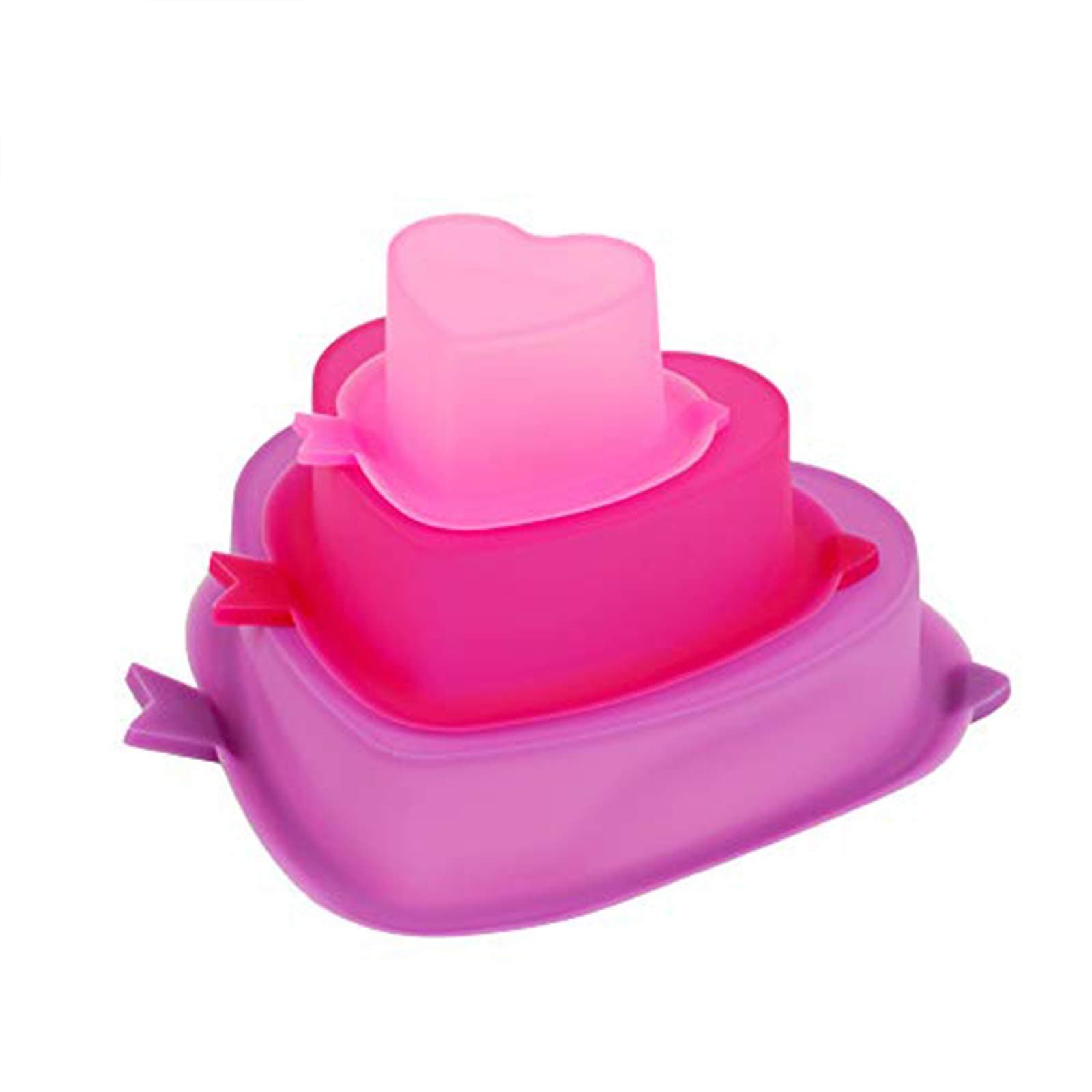 SHEbaking 3 Layer Heart Shaped Cake Pan, Silicone Cake Mold Flexible Bundt Pan for Birthday Cake, Layer Cakes, Coffee Cake Nonstick Baking Pan, BPA-Free