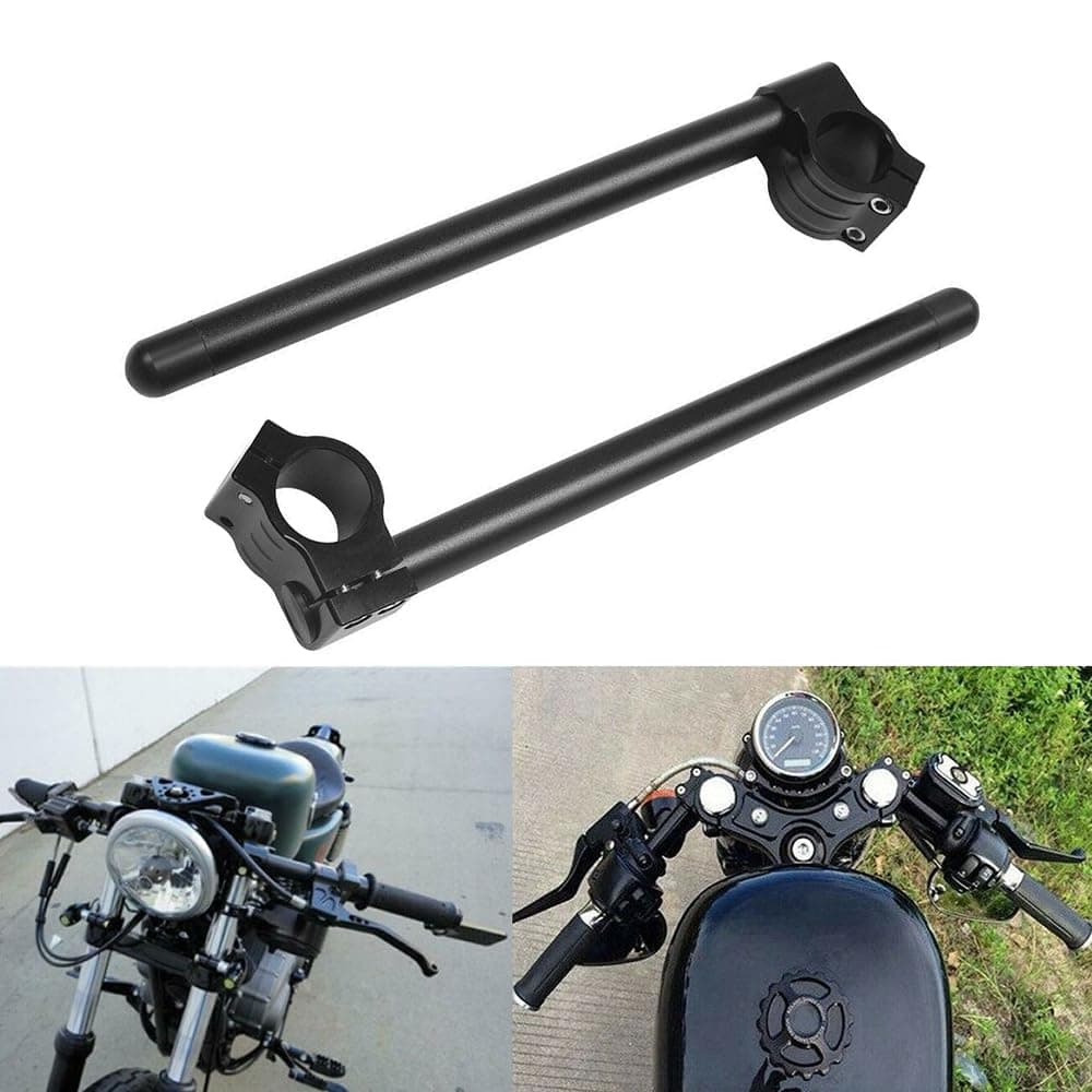 Motorcycle Clip-On 7/8'' Handlebars 32MM Fork Tube Handle Bar Universal for Cafe Racer Motorcycle Street Sport Bike