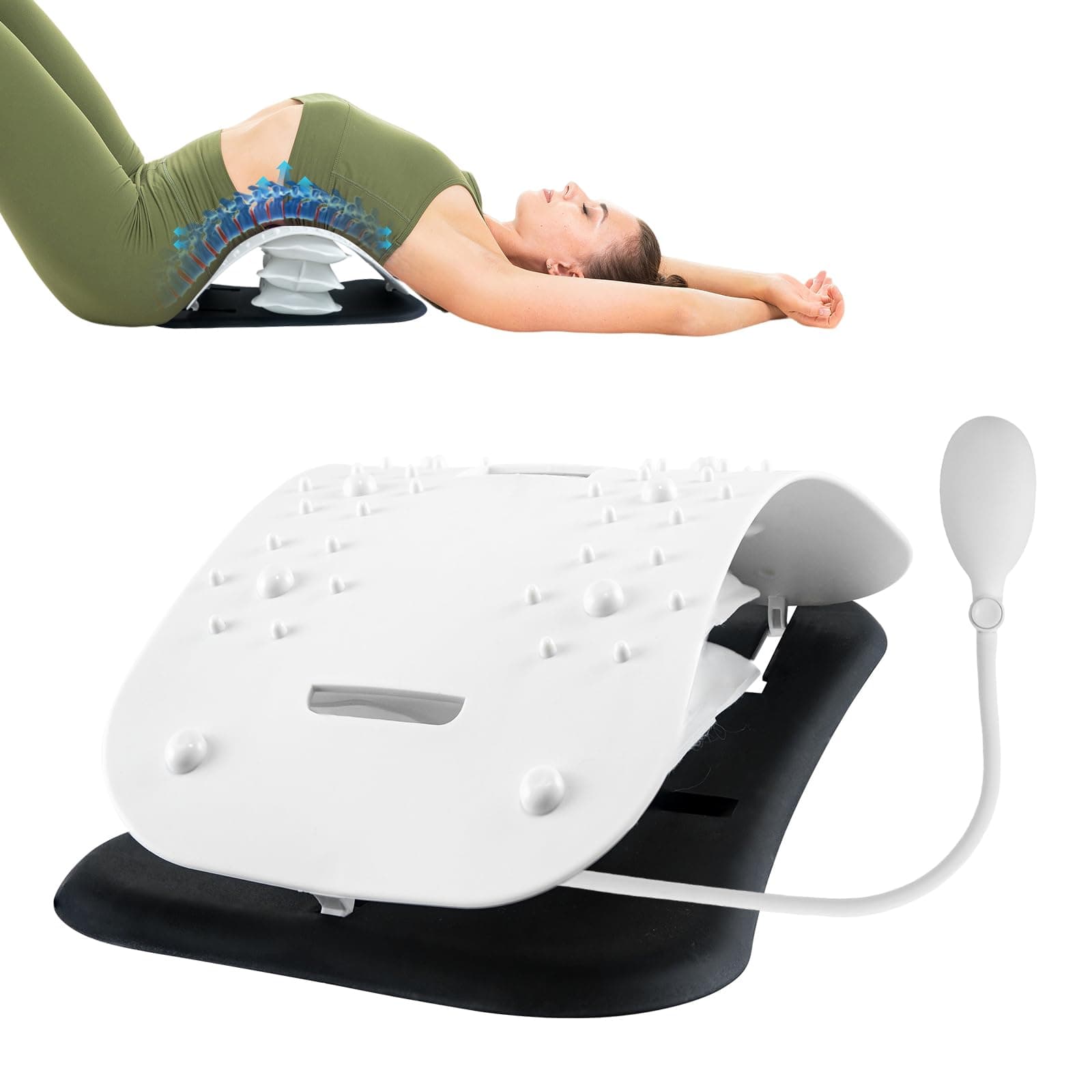 Back Stretcher for Lower Back Pain Relief,Adjustable Inversion Lumbar Traction Device,Lumbar Support Board for Spinal Decompression and Scoliosis,Ideal Mens Gifts&White Elephant Gifts