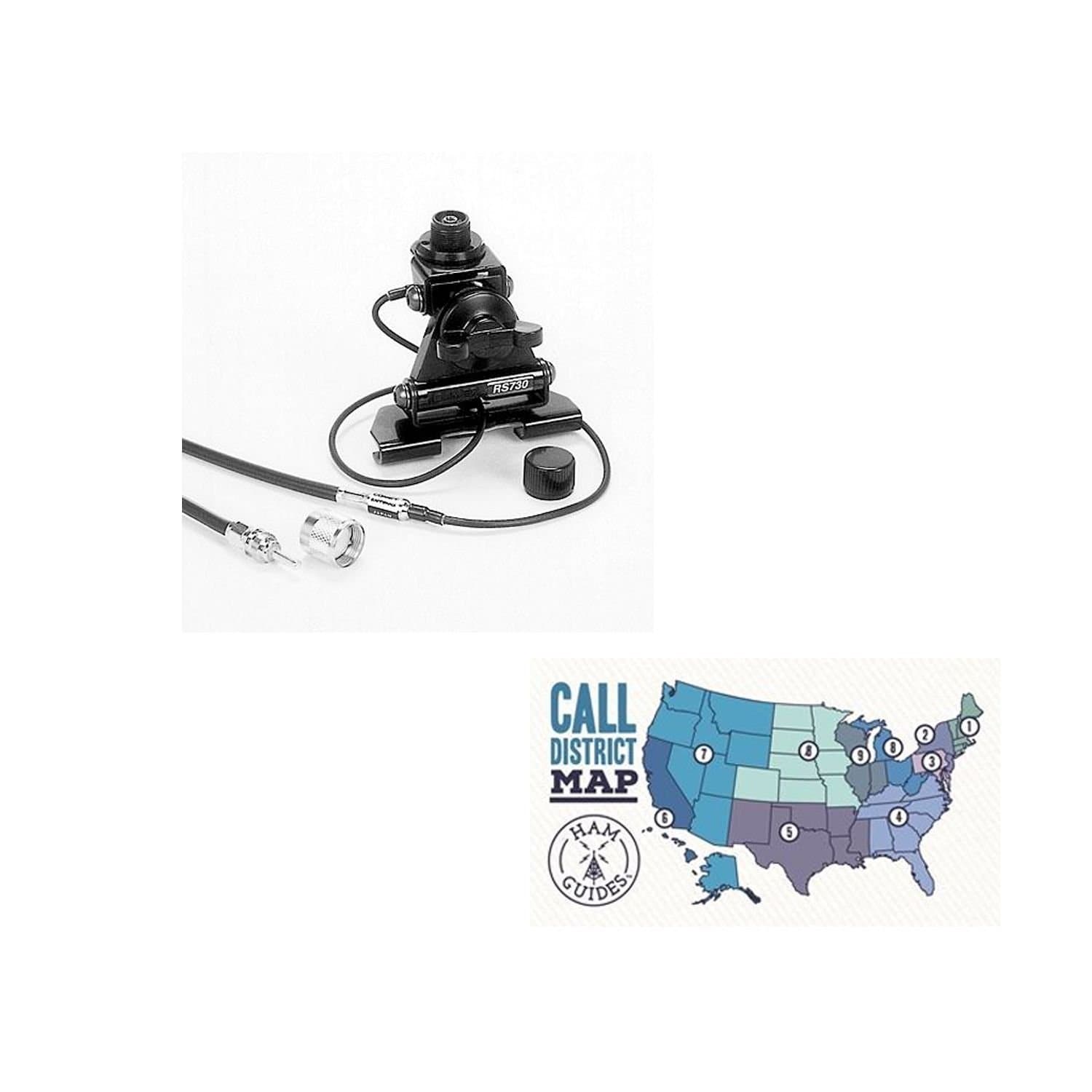 Comet Antennas Bundle - 2 Items Lip Mount, 3-axis adj, UHF, 18ft Coax and Ham Guides TM Pocket Reference Card