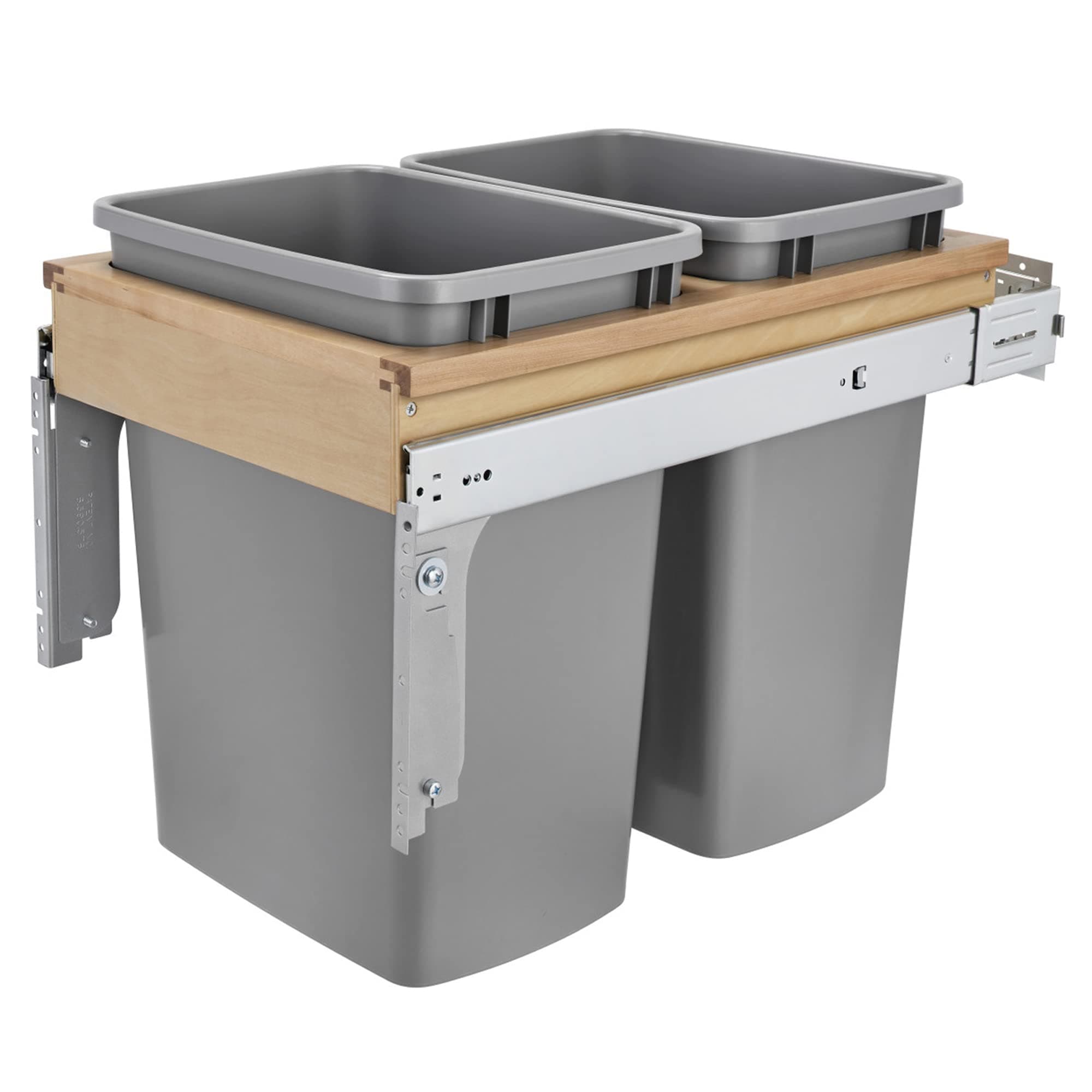Rev-A-Shelf 4WCTM-18BBSCDM2 Double 35 Quart Top Mount Pullout Waste Container