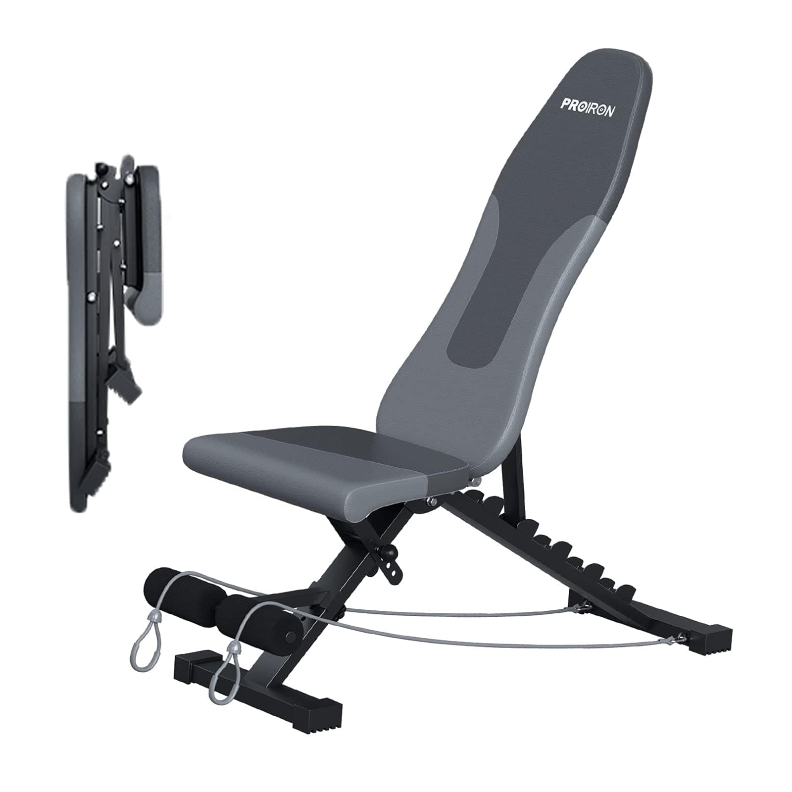 – PROIRON Weight Bench Adjustable Strength Training Benches fo Full Body Workout Multi-Purpose Foldable Incline Decline Home Gym Bench with Resistance Bands