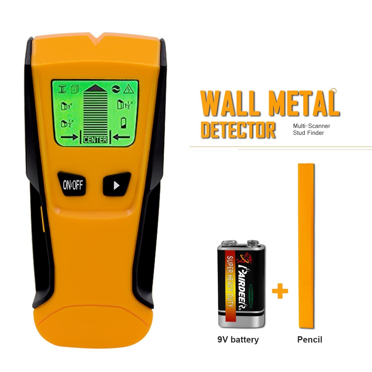 Stud Finder Wall Scanner,High Precision and Long-Lasting Stud Wall Sensor Finder with AC Live Wire, Multifunctional Wall Scanning Device with Backlit LCD Screen