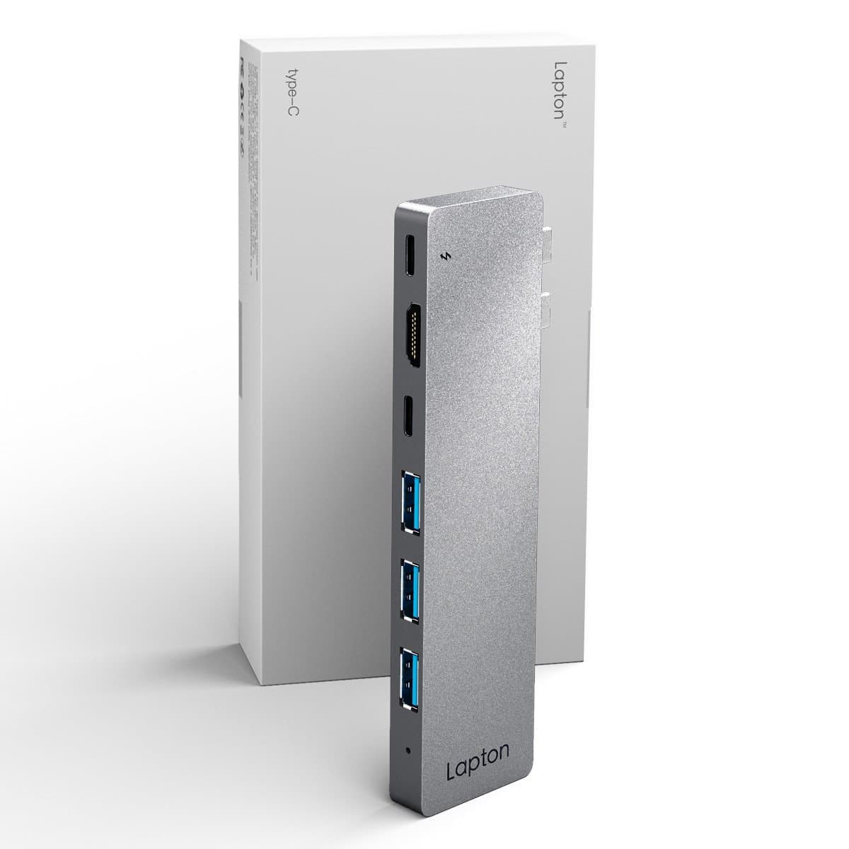 USB C Dock Adapter for MacBook Pro 2017 2018 2016 - Lapton Thunderbolt 3 Hub USB C Docking Station Type C Adapter with 4K HDMI Micro SD Card Reader USB 3 Ports for MacBook Pro 13" and 15" (Space Grey)