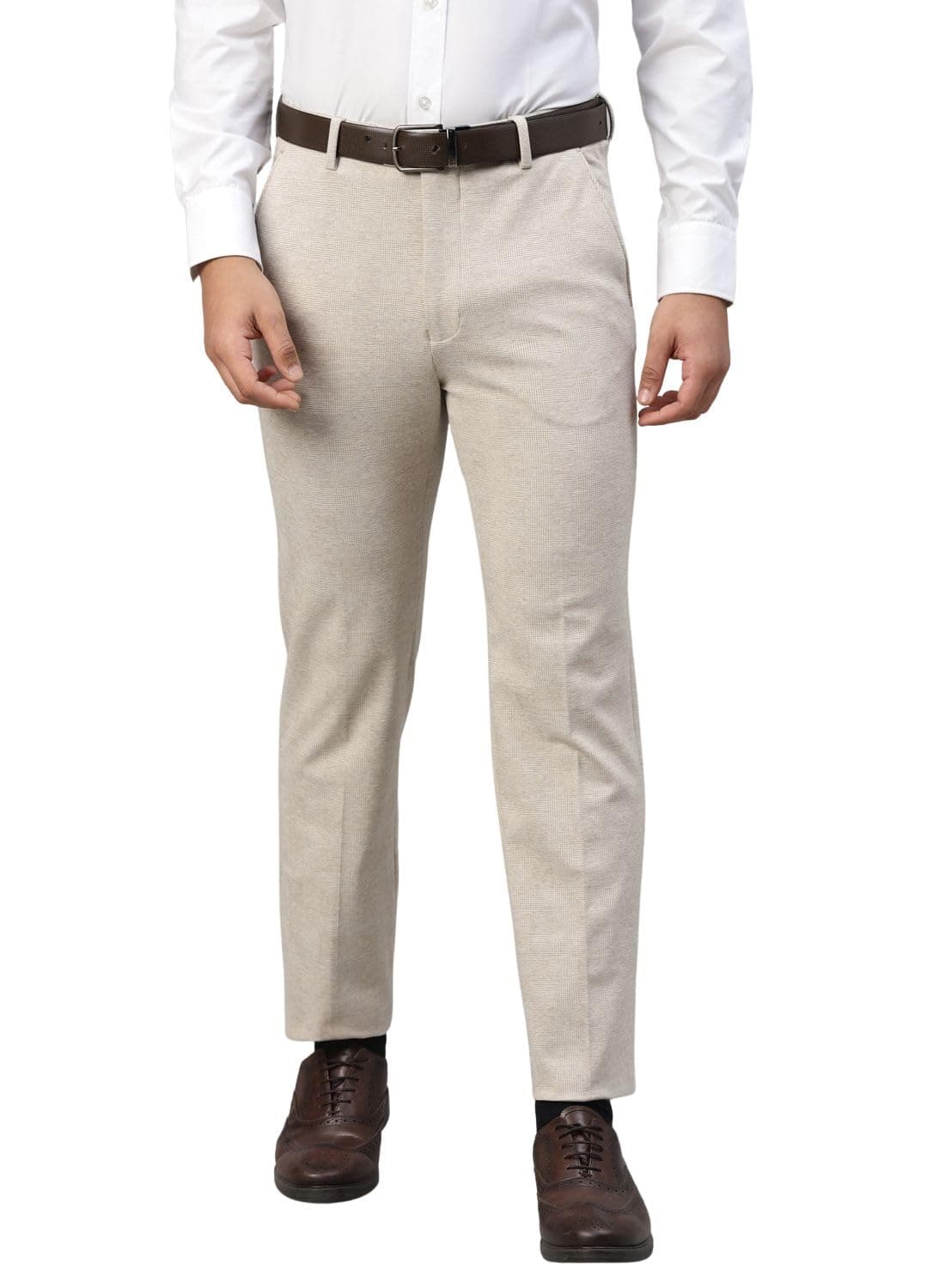 GIVO Men's Polyblend Check Formal Trouser