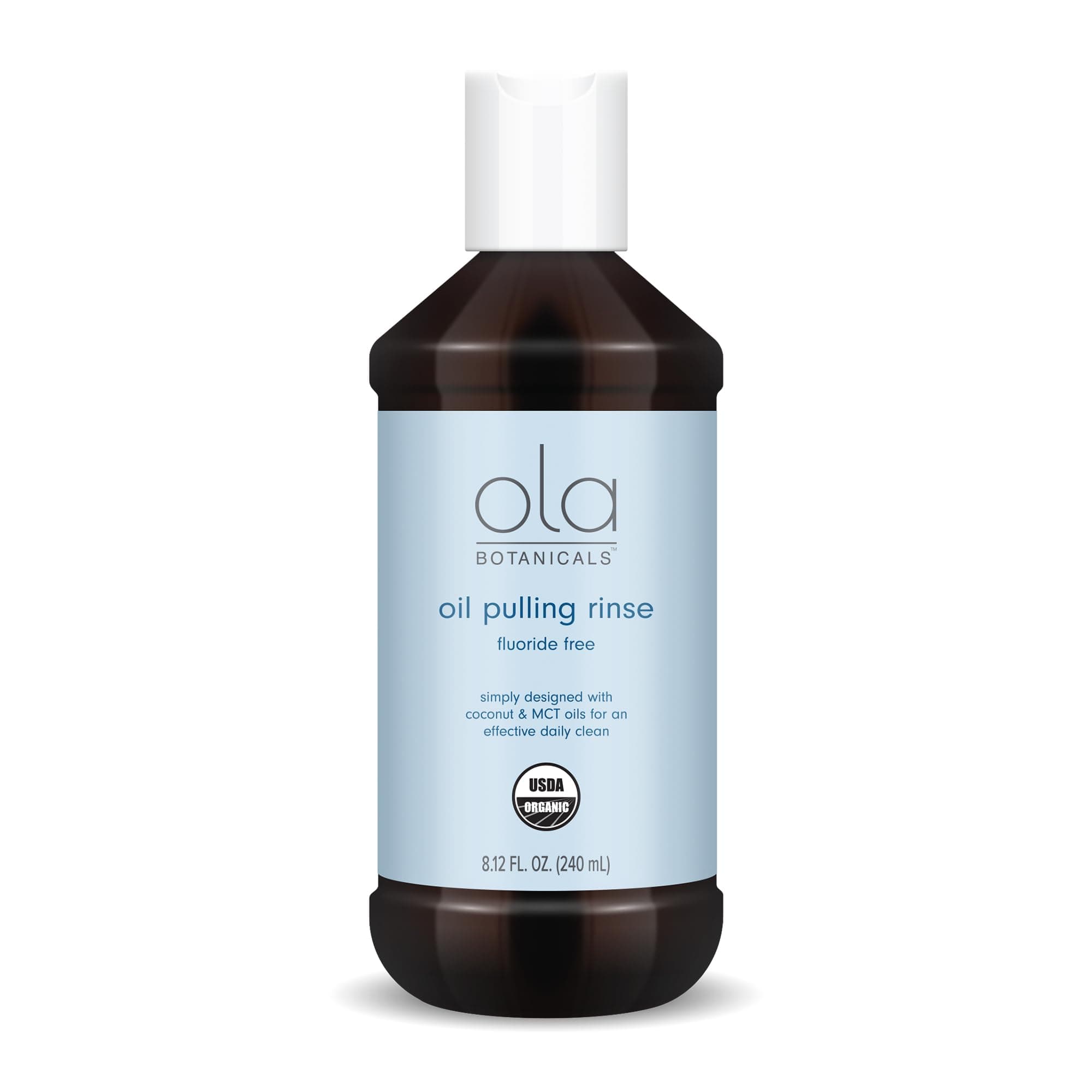 Ola Botanicals Oil Pulling Rinse (8.12 Fl. Oz.), USDA Certified Organic, Coconut Oil, MCT Oil, Cruelty Free, Fluoride Free, Soy Free, Gluten Free, Non GMO, Dr. Mercola