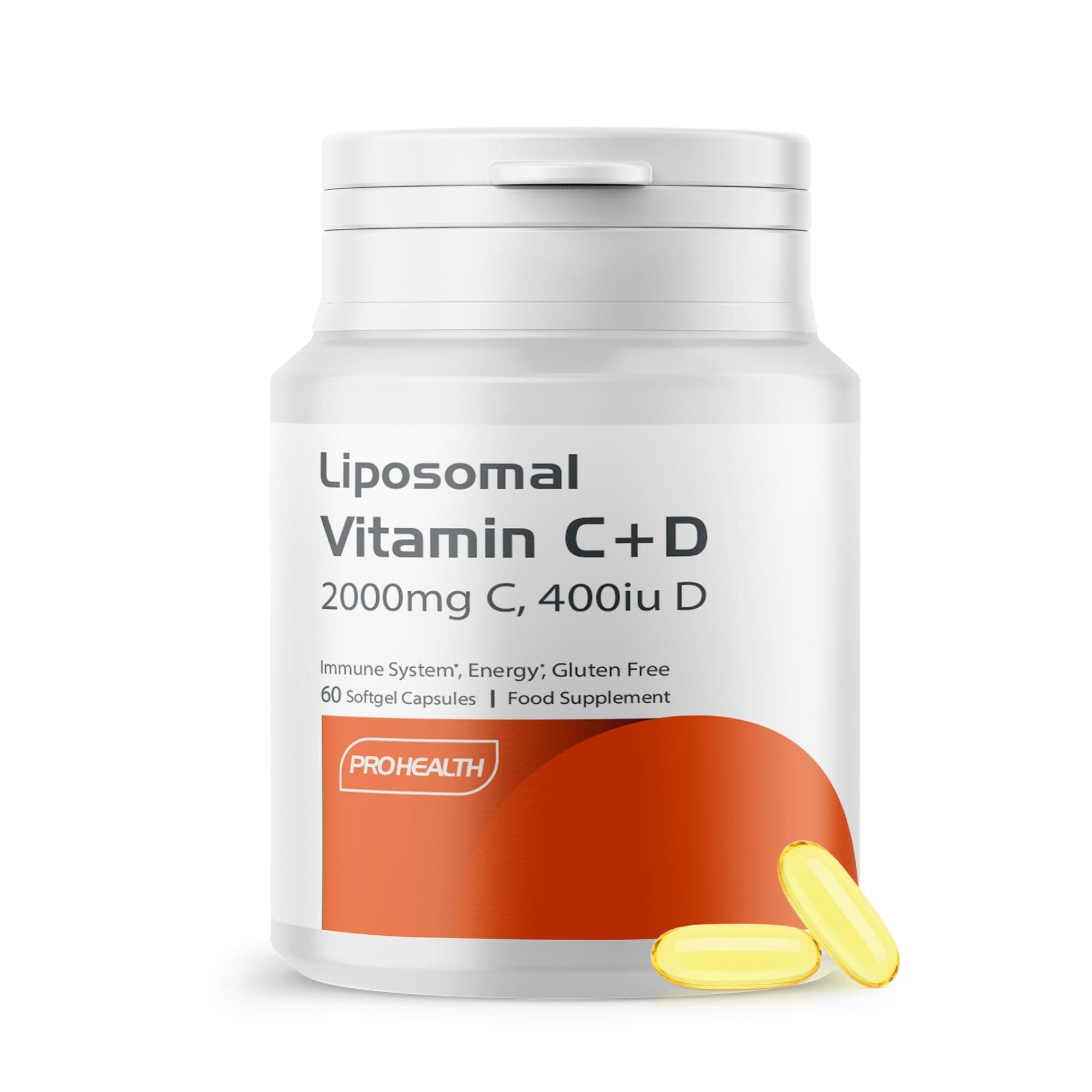 ProHealth Liposomal Vitamin C 2000mg + Vitamin D3 400IU - High Absorption Softgels | Immune Support, Antioxidant, Collagen & Bone Health | Non-GMO, Gluten-Free, Made in UK, 30-Day Supply