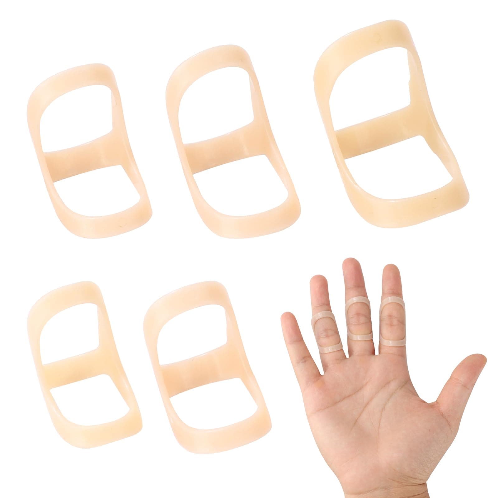 Oval Finger Splints, 5PCS Oval Trigger Finger Splint for Trigger/Mallet/Arthritis/Straightening, Trigger Finger Brace for Thumb Middle Pinky or Ring Finger -Size 6,7,8,9,10