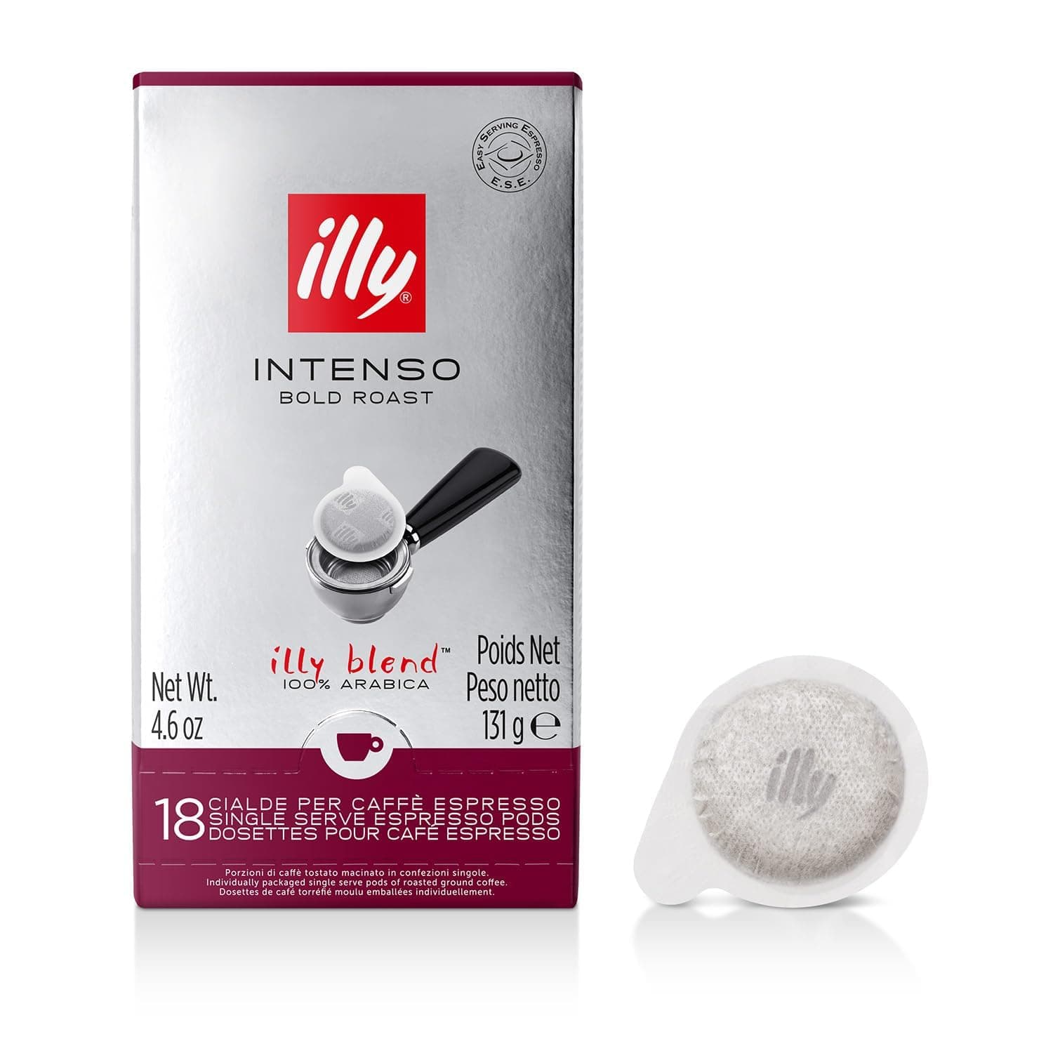 ESE Pods 72 Count Intenso Coffee Pods Compatible with Illy Delonghi Breville and Many Other ESE Espresso Single Serve Machines