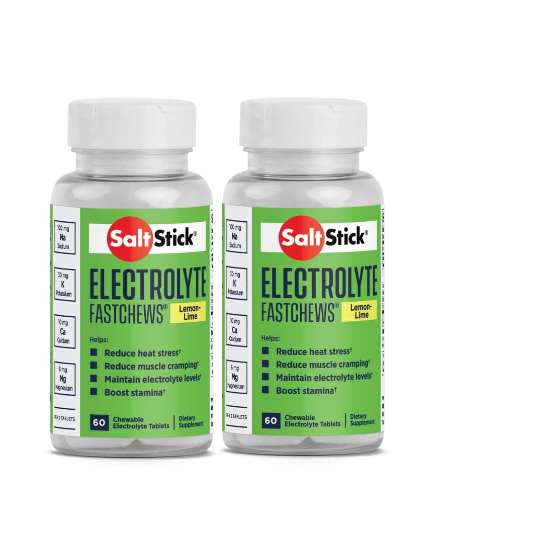 Saltsticks Fastchews 60 Count Electrolyte Replacement Zesty Lemon Lime 2 Pack (120 Total Tablets)
