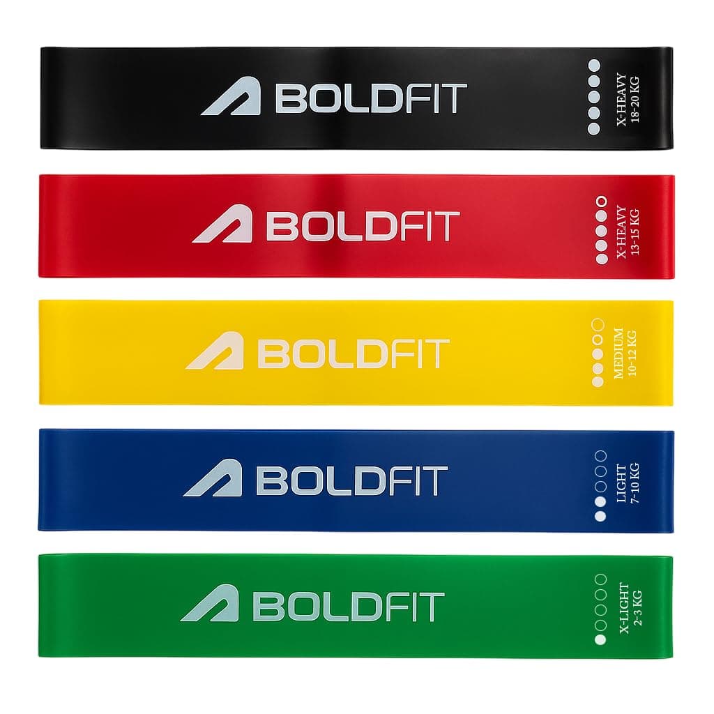 Boldfit Resistance Bands Mini Loop Hip Band Toning Exercise Band for Gym Booty Belt Latex Band Thera Band Theraband for Fitness, Multicolor