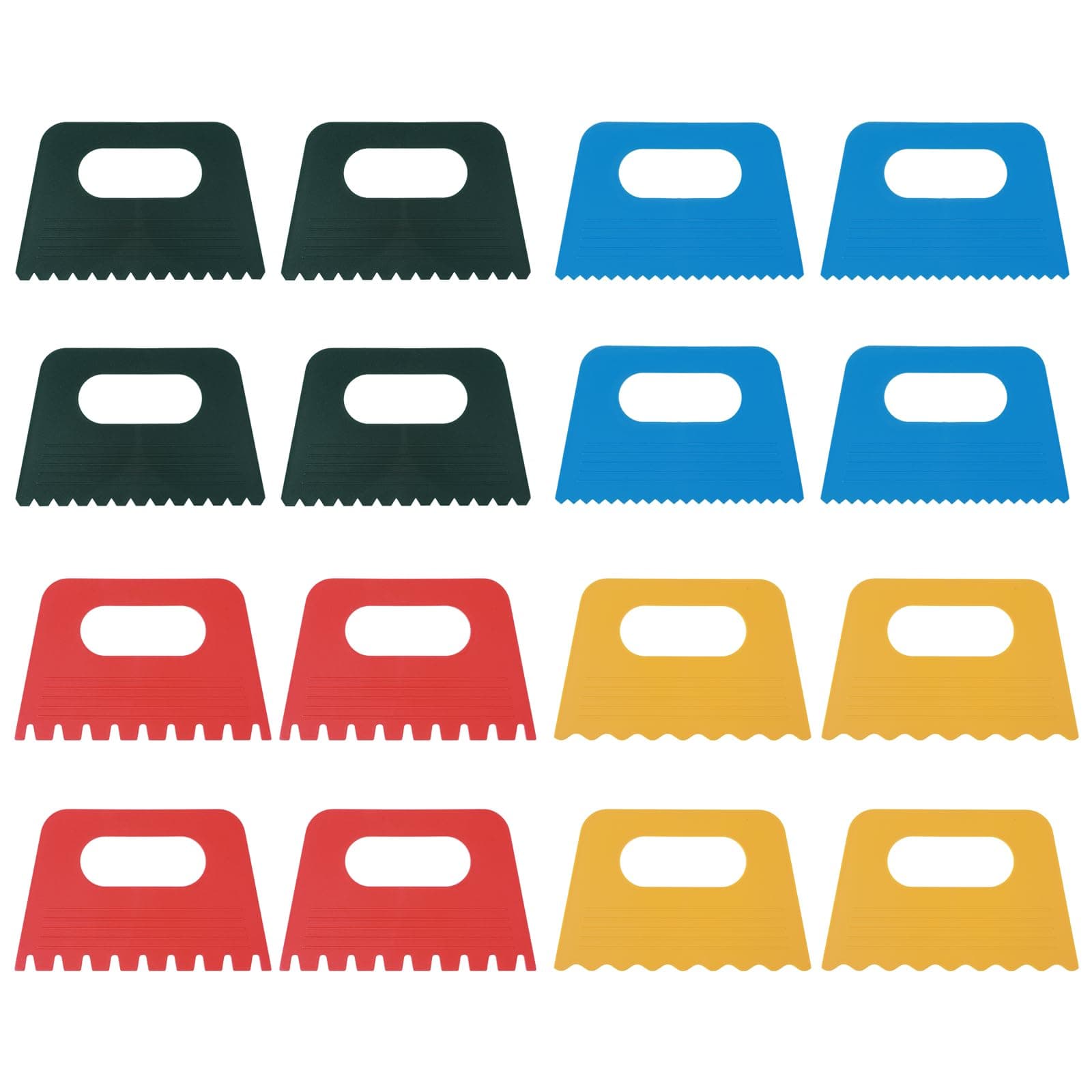 16 Pack Plastic Paint Scrapers Kit - Textured Art Tools for Plaster & Canvas