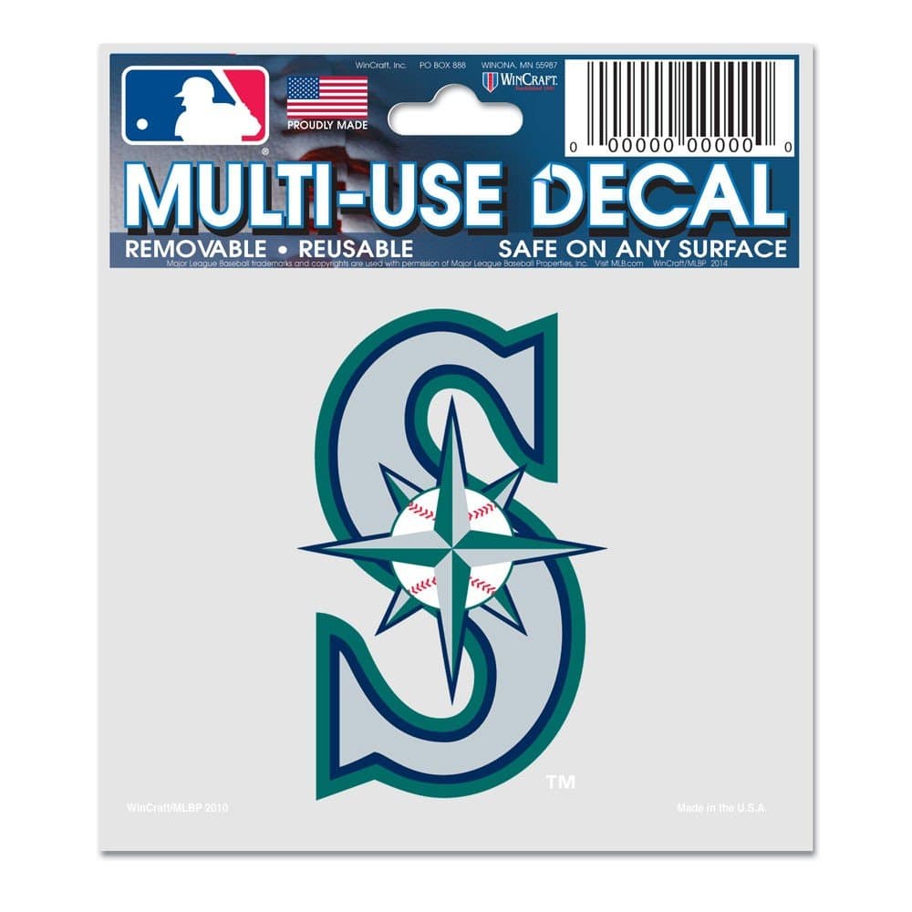 WinCraft MLB Seattle Mariners 84468010 Multi-Use Decal, 3" x 4"