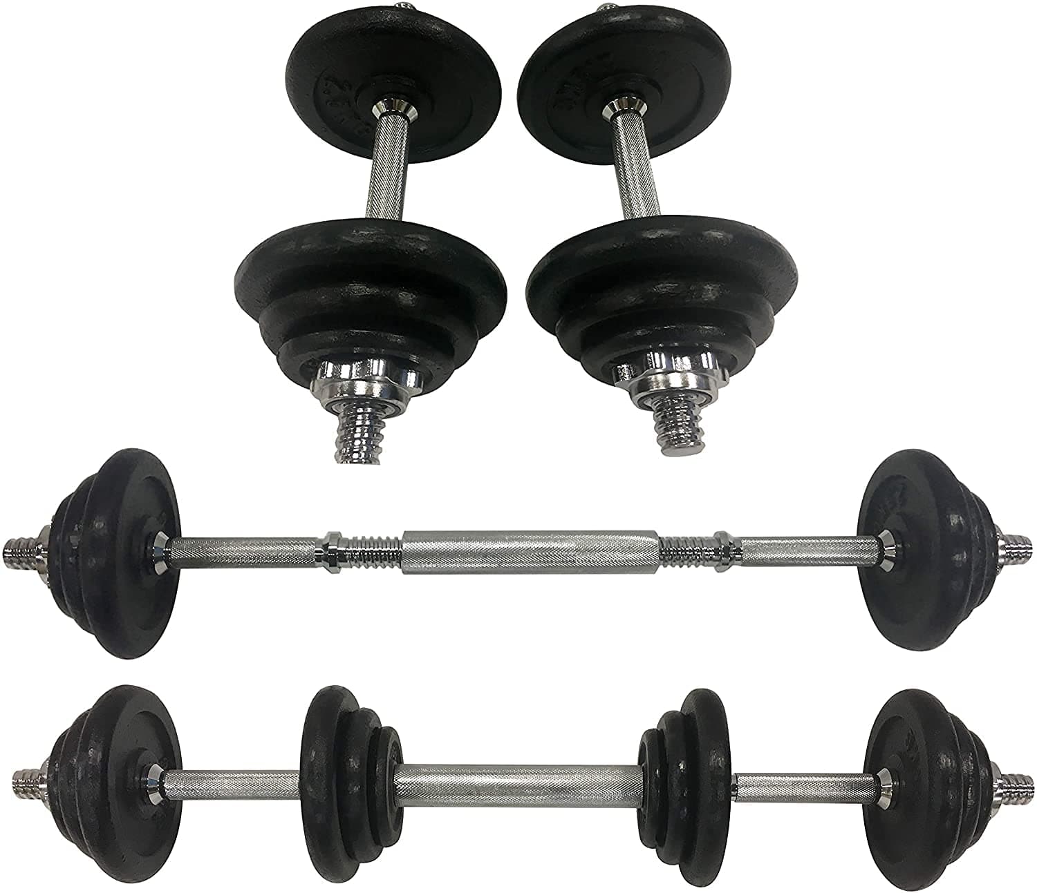 20kg Cast Iron Dumbbell Set Hand Weight with Solid Dumbbell