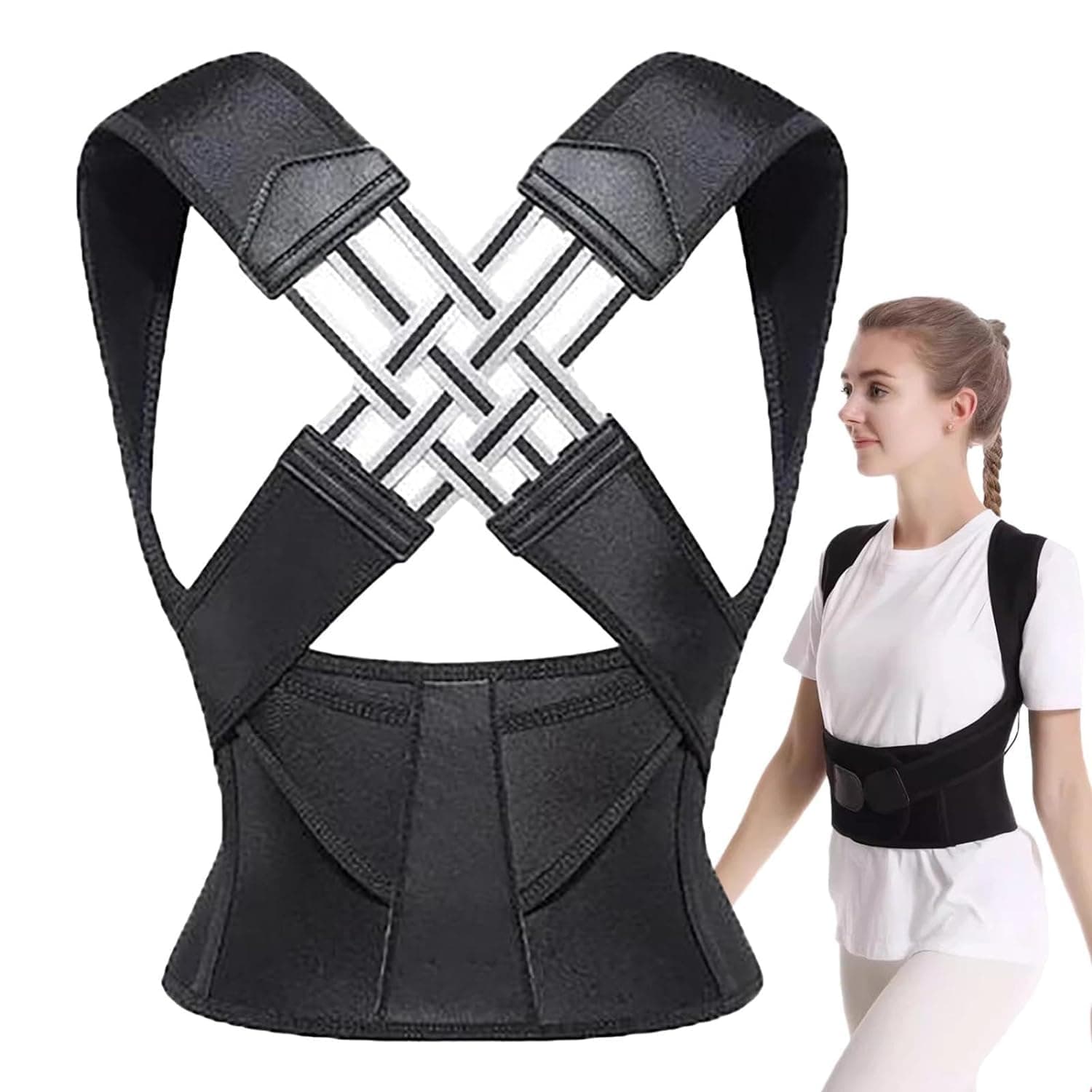 LIMBANI BROTHERS Back Posture Correction Belt, Breathable Lumbar Support Adjustable Sitting Posture Correction Strap, Comfy Brace Posture Corrector For Men And Women