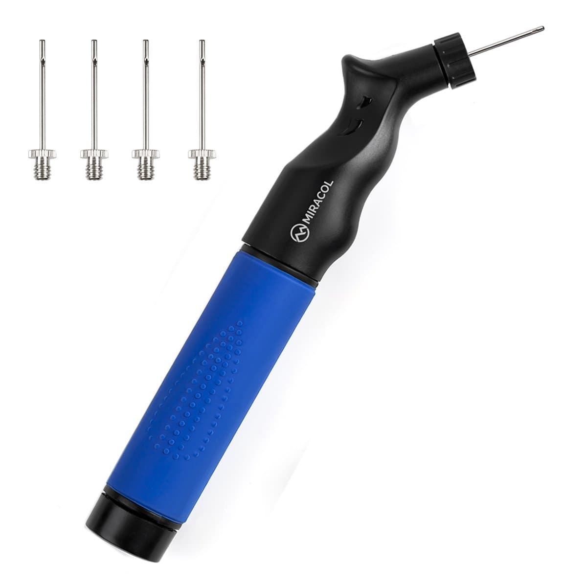 MIRACOL Dual Action Ball Pump with 5 Replacement Needles, Sturdy and Portable Design Air Pumps, Best for Basketball, Soccer, Volleyball, Rugby and Other Inflatables