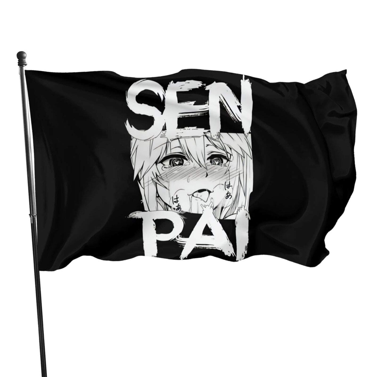 ahegao Senpai Flag 3 X 5 Ft Polyester with Brass Grommets Room Decor Club Outdoor Flag Banner-Tea Party Flags, One Size