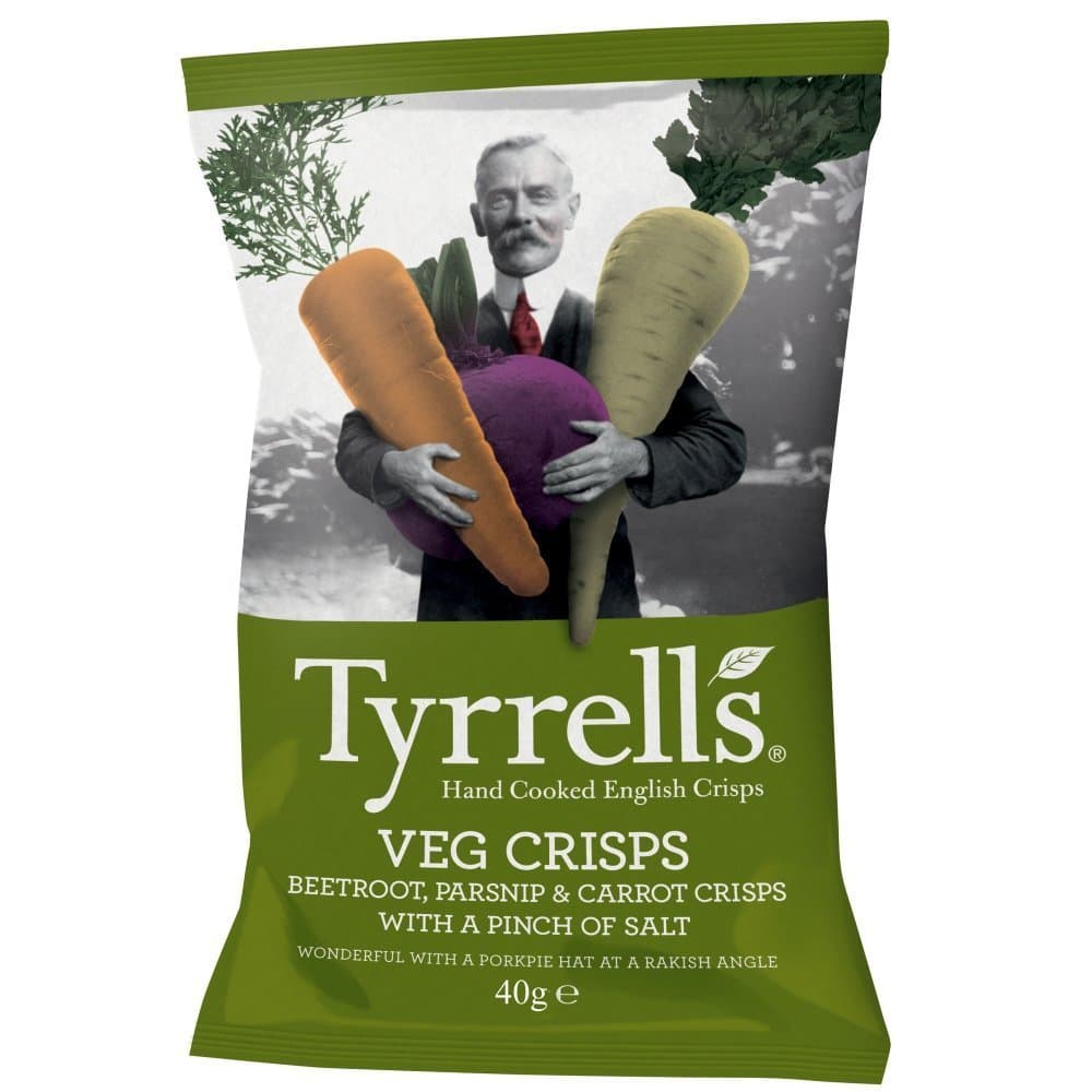 (2 Pack) - Tyrrells - Crinkly Veg Mixed Roots | 40g | 2 Pack Bundle