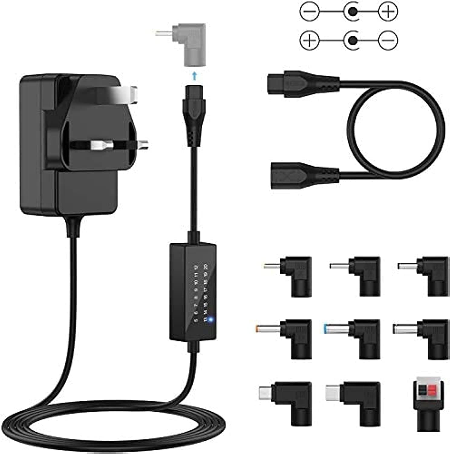 IBERLS Universal AC to DC Adapter, 5V 6V 7V 8V 9V 10V 11V 12V 13V 14V 15V 16V 17V 18V 19V 20V, 1A 1.5A 2A 3A Switching Power Supply for Household Electronics, Speakers, LED Strips