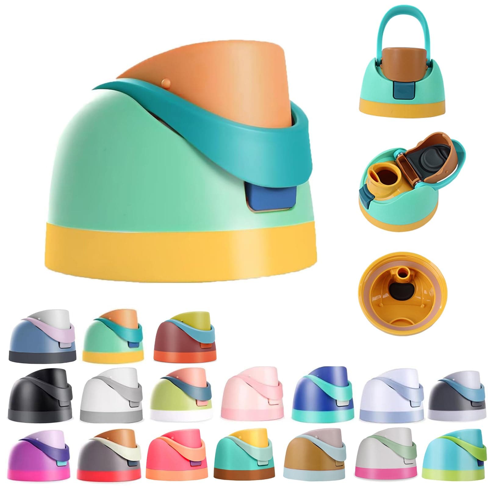 Replacement Lid for Owala Freesip, One Button Water Bottle Top Replacement Cap Compatible with Owala Cup 16oz 24oz 32oz 40oz, BPA-Free,No Water Leakage,Leakproof Lids Accessory(YellowGreen)