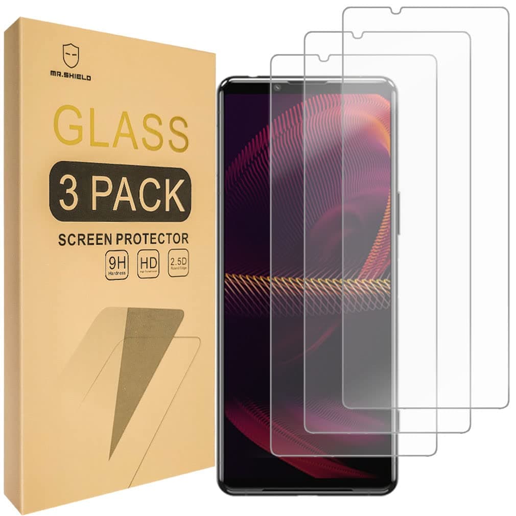 Mr.Shield Screen Protector For Sony Xperia 5 III [Tempered Glass] [9H Hardness] [3-Pack] Screen Protector