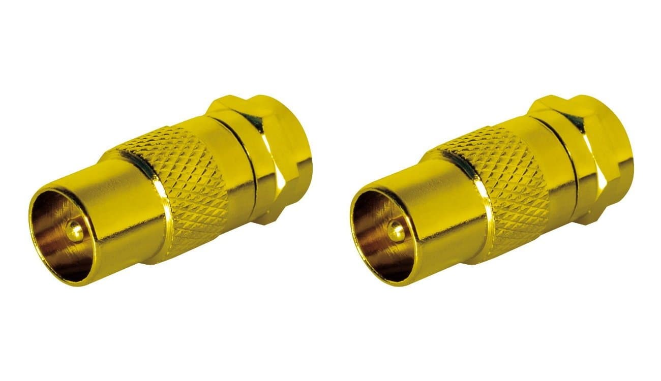 Sat-Foxsatellite antenna adaptor, cable to satellite adaptor, set of 2 F-connectors, to IEC connector, coupling connector, coaxial adapter sat cable