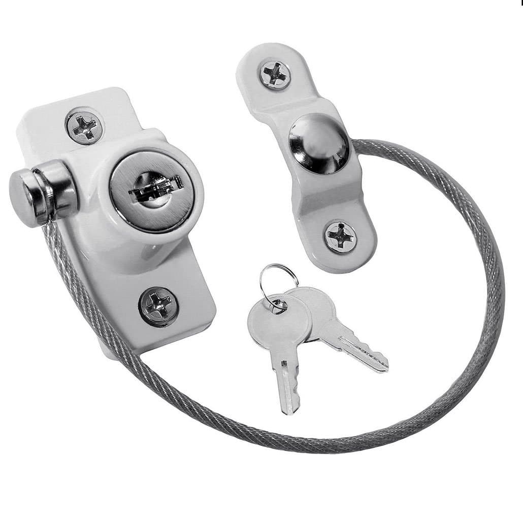 Hyever Window Restrictor Locks for Children Safety Wire Cable Lock Window Opening Restrictor Lock with Keys, 6.9" 2 Pack