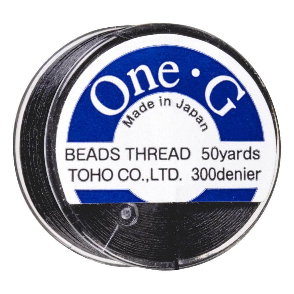 TOHO One-G Beading Thread, 50 Yard Bobbin (Black)