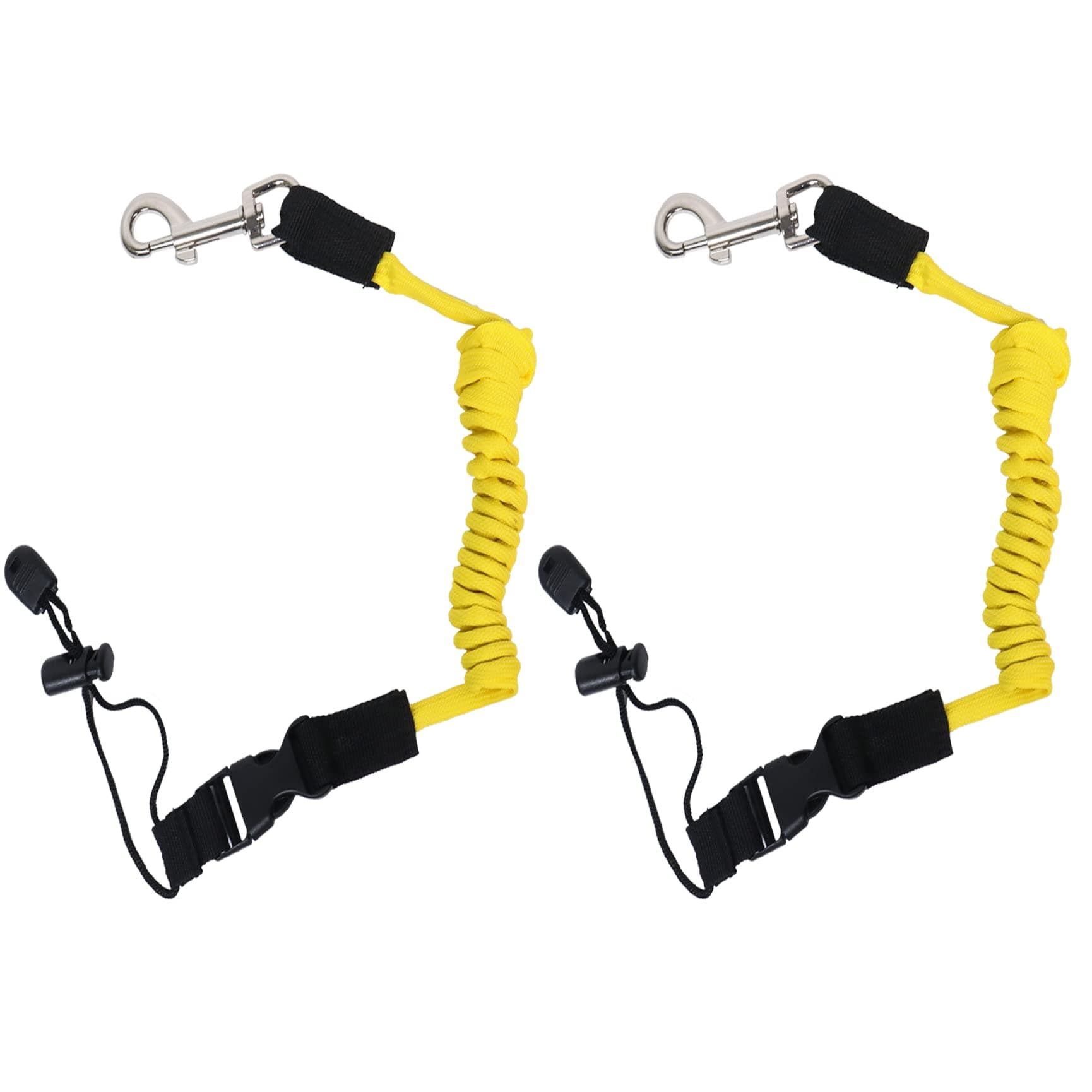 2Pcak Kayak Paddle Leash, Elastic Kayak Paddle Rope with Adjustable Belt Buckle and Hooks, Kayaking Accessories for Canoeing Boating Surfing